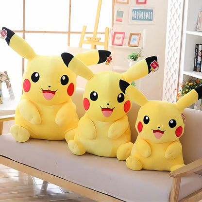 Peluche géante Pikachu souriant