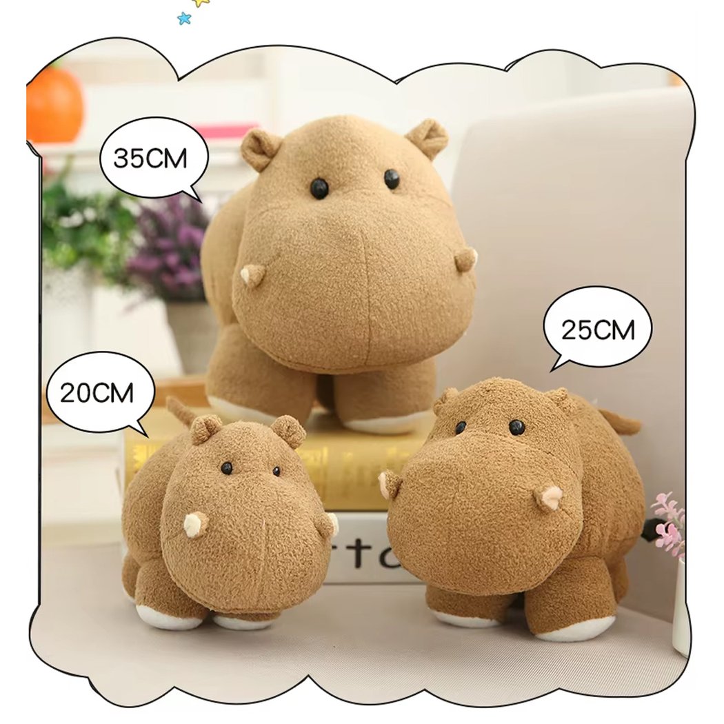 Peluche hippopotame sur quatre pattes