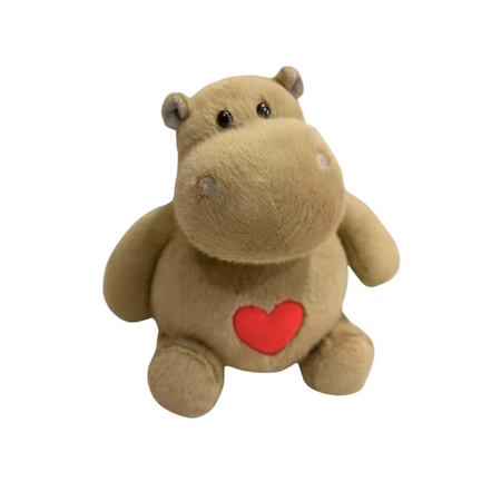 Peluche hippopotame avec un coeur
