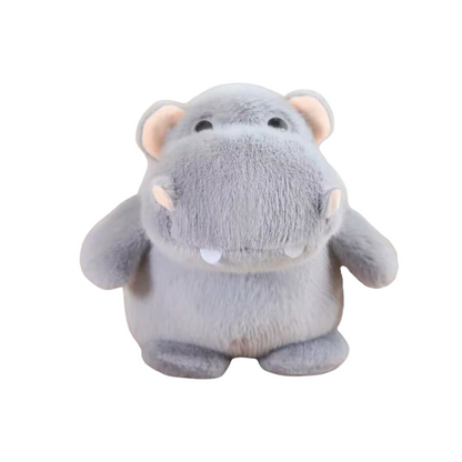Peluche hippopotame gris en trois tailles
