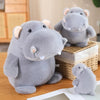 Peluche hippopotame gris en trois tailles