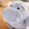 Peluche hippopotame gris en trois tailles
