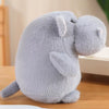 Peluche hippopotame gris en trois tailles