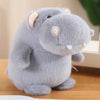 Peluche hippopotame gris en trois tailles
