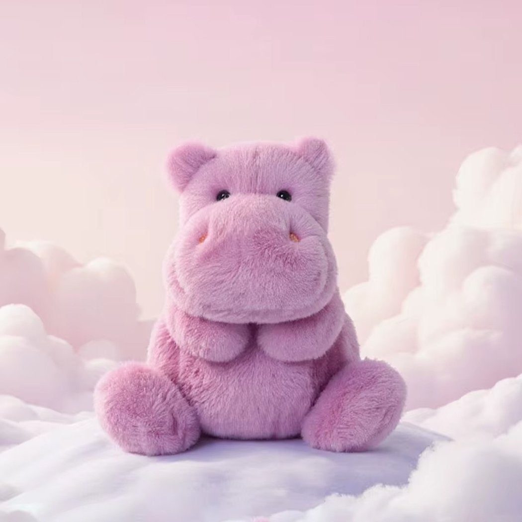 Peluche hippopotame violet mignon