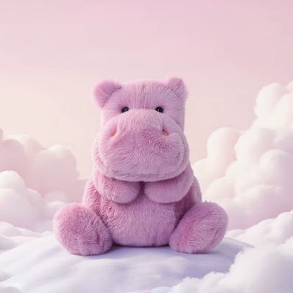 Peluche hippopotame violet mignon
