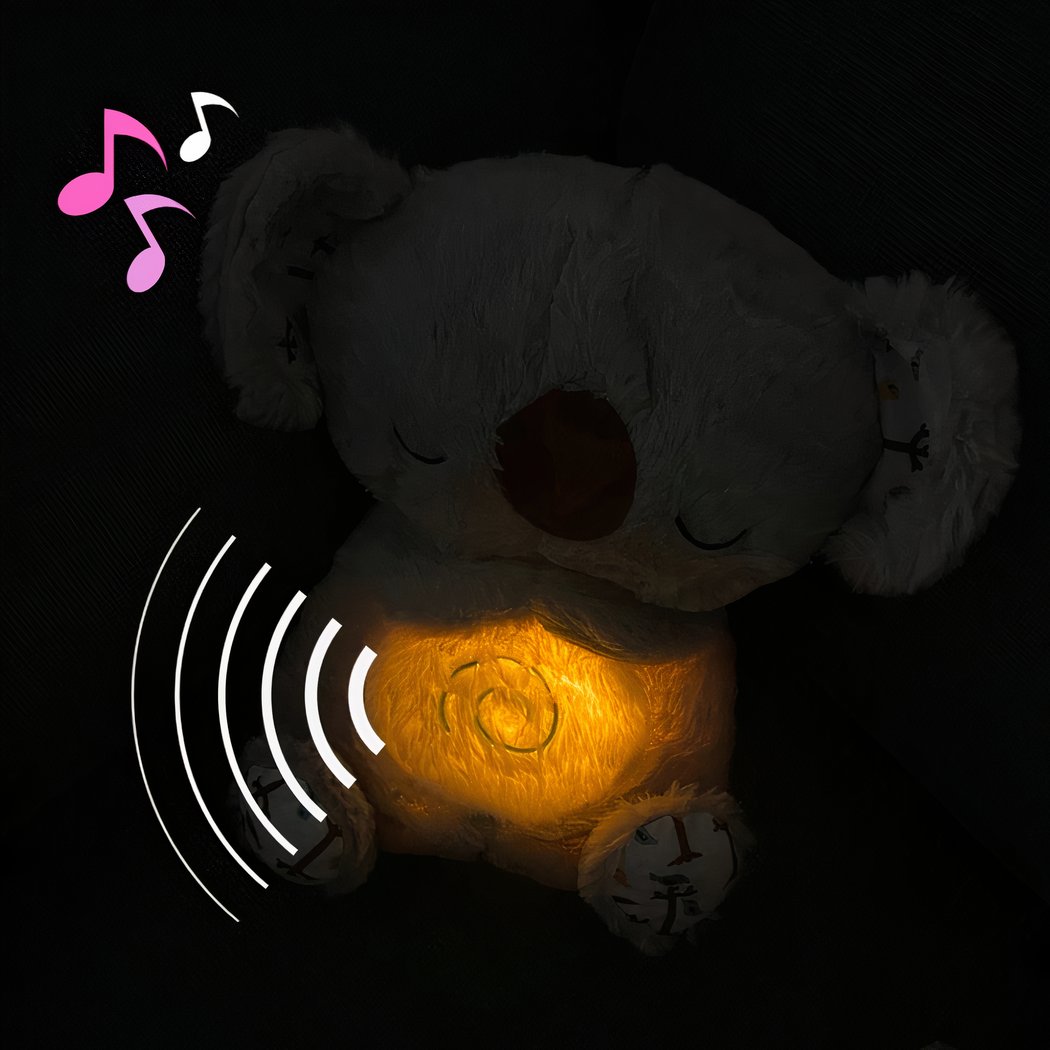 Peluche Koala jaune ou grise qui respire avec musique relaxante