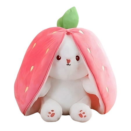 Peluche lapin caché dans une fraise