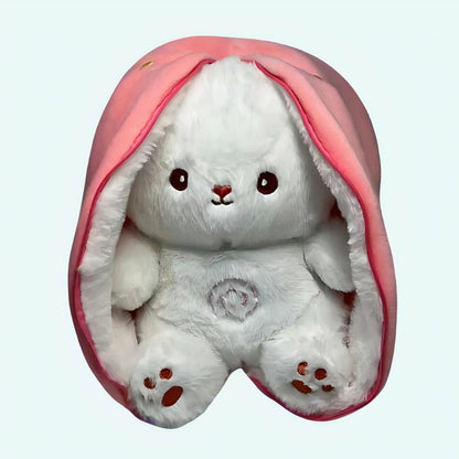Peluche lapin fraise qui respire avec berceuses