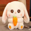Peluche lapin tenant une carotte