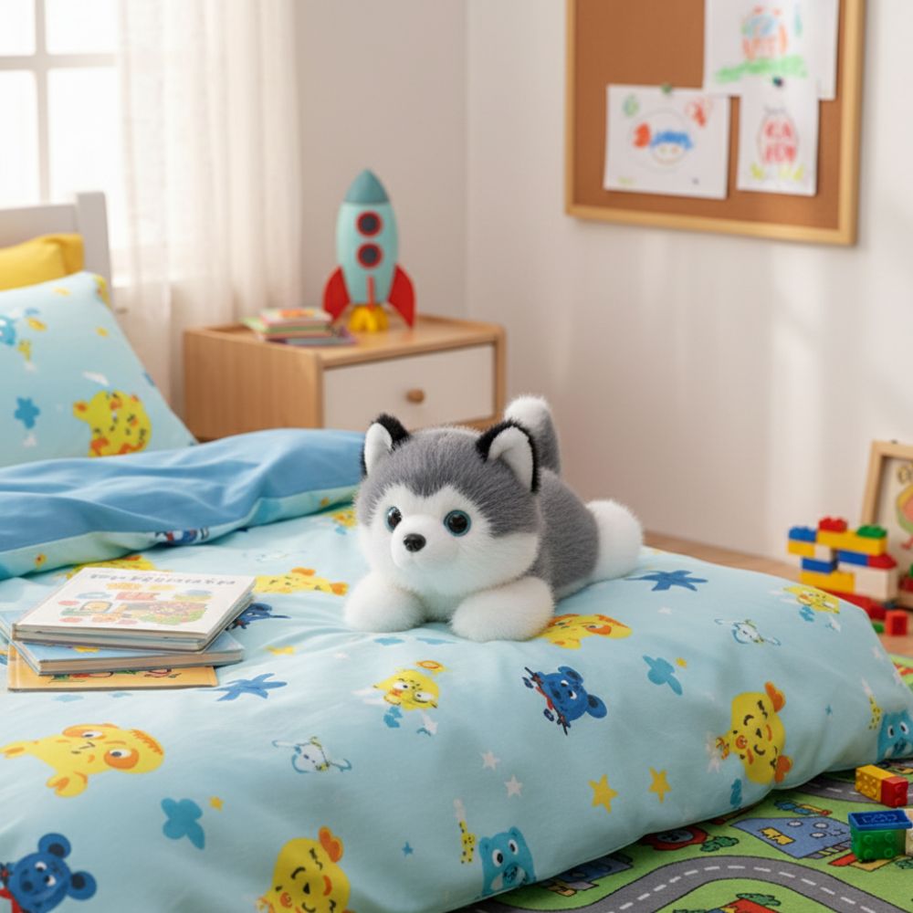 Peluche lestée chien husky