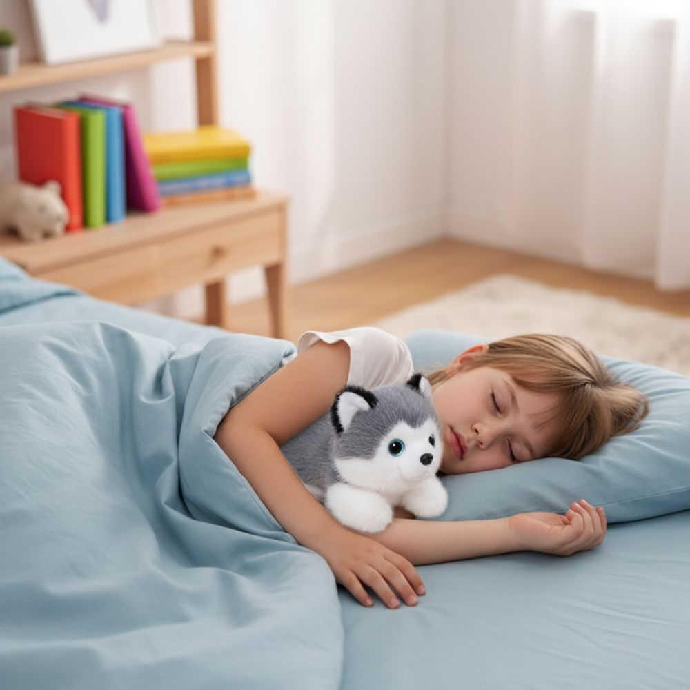 Peluche lestée chien husky