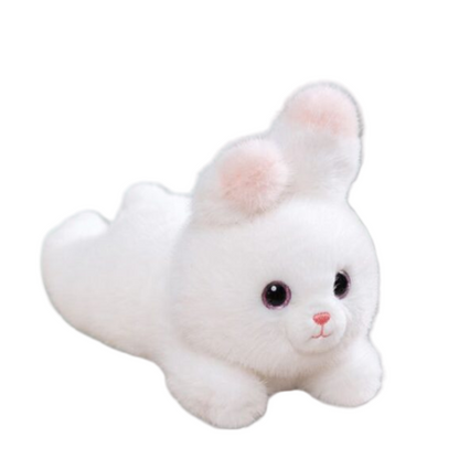 Peluche lestée lapin blanc