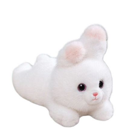 Peluche lestée lapin blanc