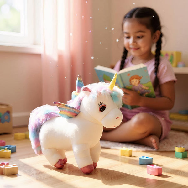 Peluche licorne blanche trop mignonne