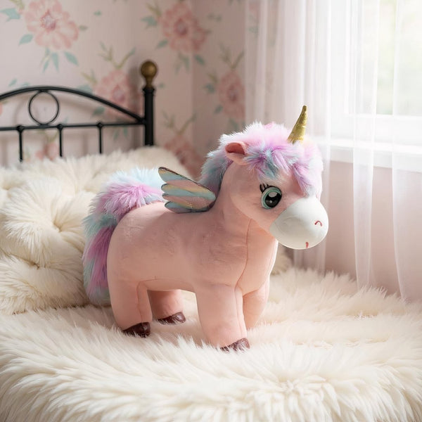 Peluche licorne rose trop mignonne