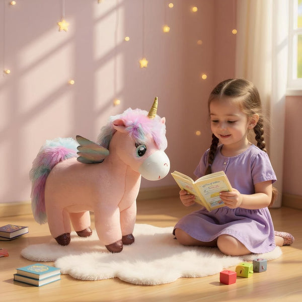 Peluche licorne rose trop mignonne