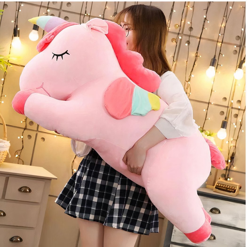 Peluche merveilleuse licorne rose