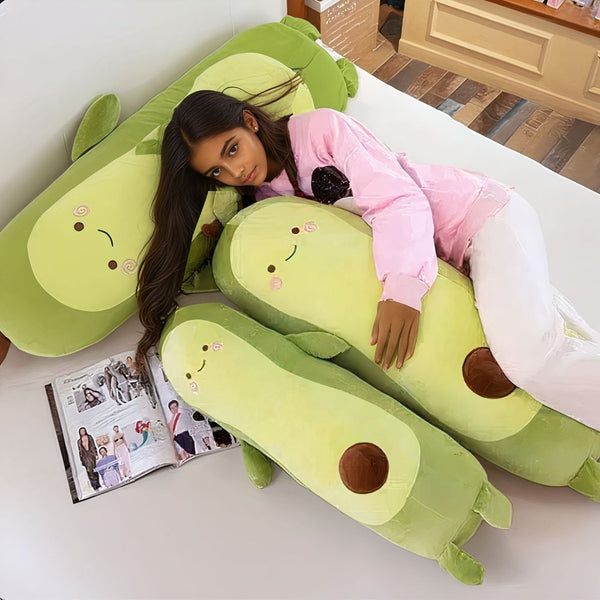 Peluche oreiller géant en forme d'avocat