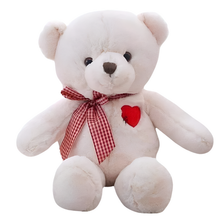 Peluche ours blanc cœur