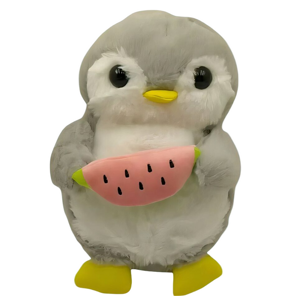 Peluche pingouin qui respire avec berceuses intégrées