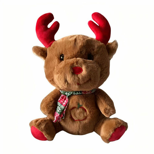 Peluche renne blanc ou marron de Noël qui respire avec berceuses