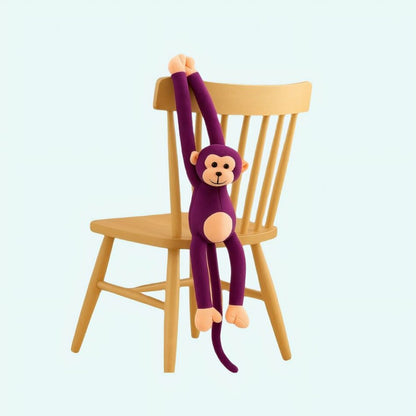 Peluche singe kawaii longue queue violette
