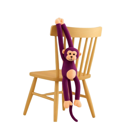 Peluche singe kawaii longue queue violette