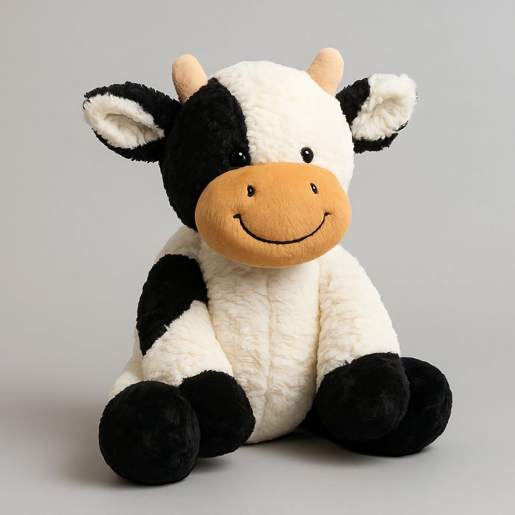 Peluche vache avec poils doux