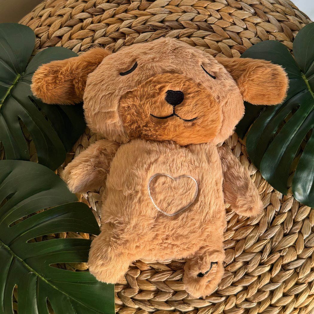 Peluche veilleuse de chien adorable qui respire