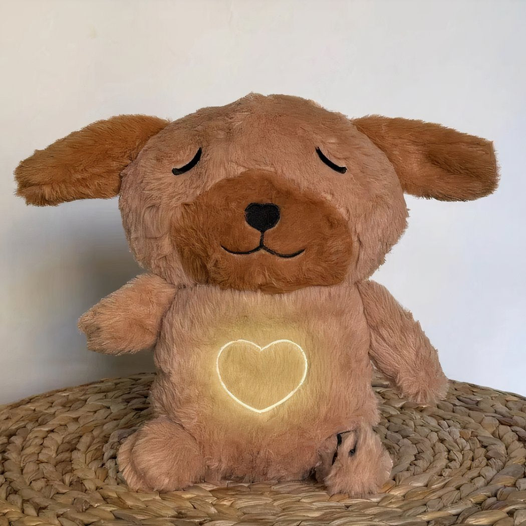 Peluche veilleuse de chien adorable qui respire