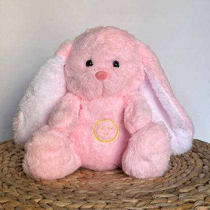 Peluche veilleuse de lapin rose qui respire