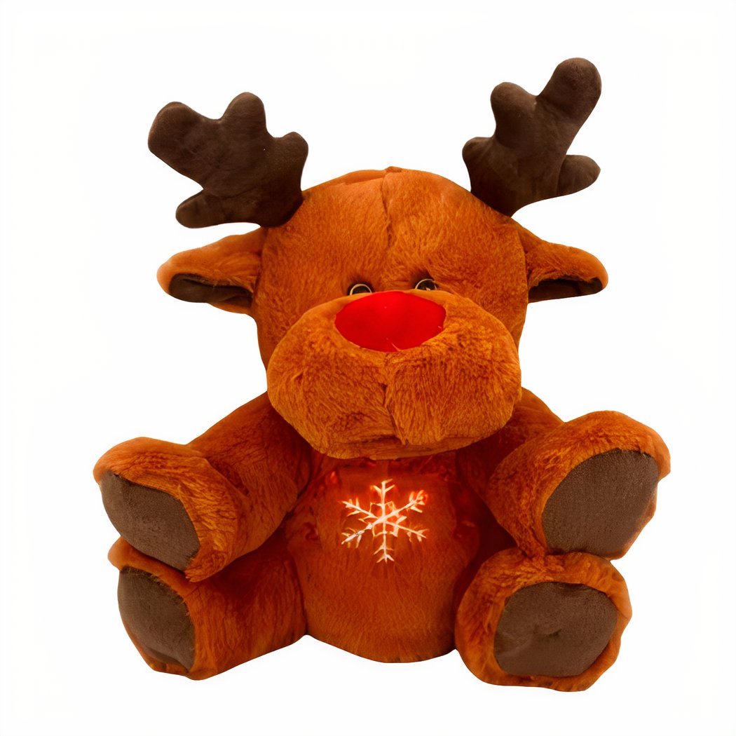 Peluche veilleuse renne de Noël qui respire avec berceuses