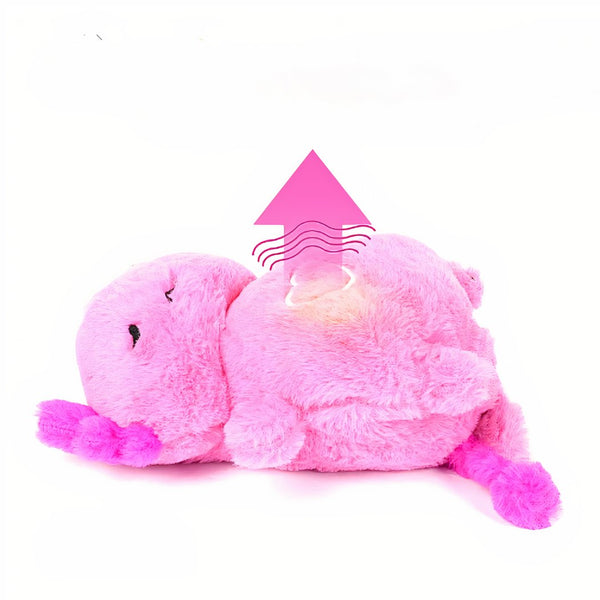 Peluche veilleuse rose d'axolotl qui respire avec berceuses intégrées