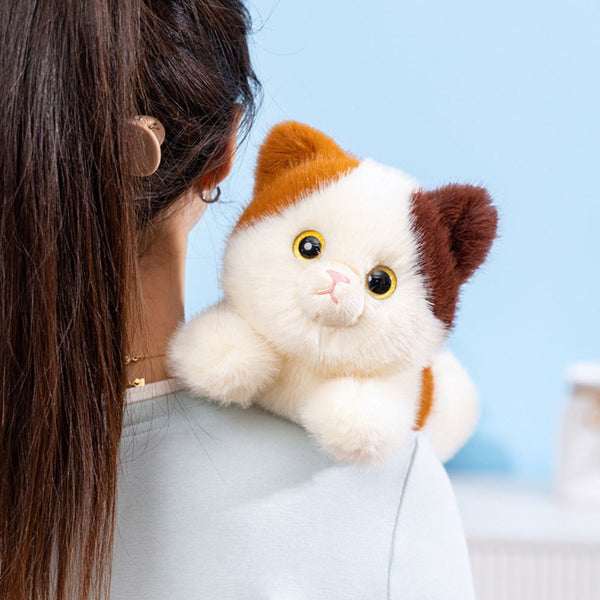 Peluche lestée chat tricolore