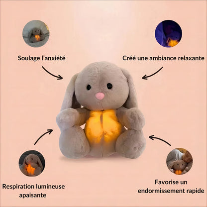 Peluche lapin qui respire avec berceuse apaisante