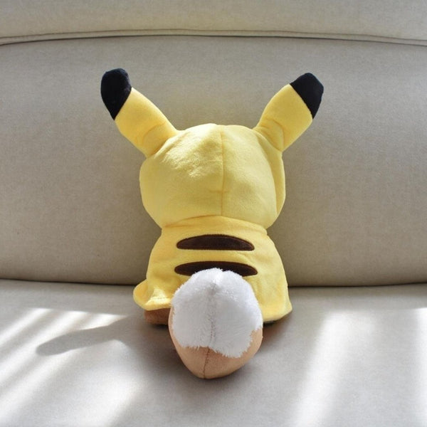Peluche Evoli déguisée en Pikachu