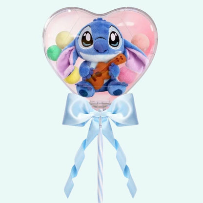 Peluche de Saint-Valentin Stitch dans son écrin en cœur