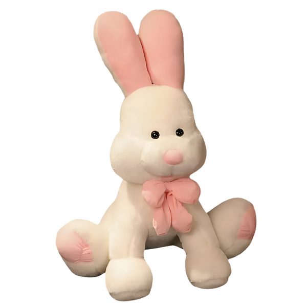 Peluche lapin blanc géant assis