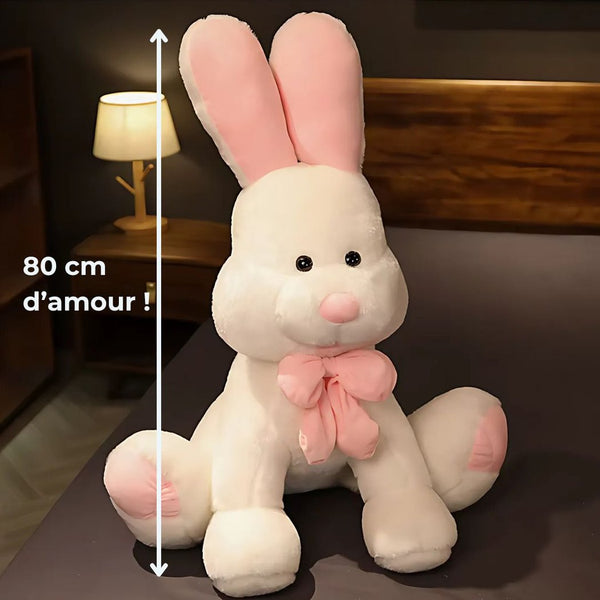 Peluche lapin blanc géant assis