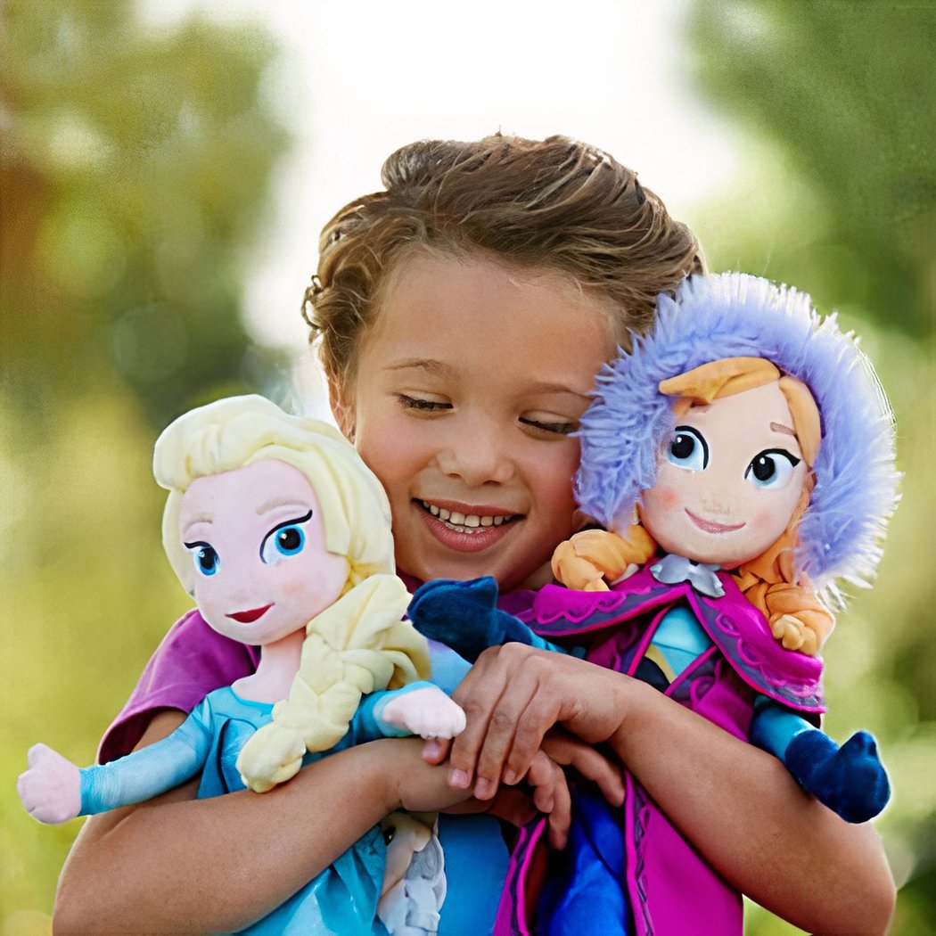 Peluche princesses Elsa et Anna