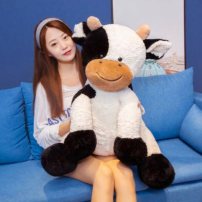 Peluche vache avec poils doux
