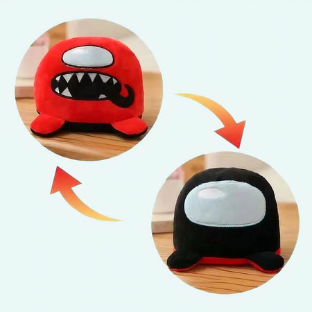 Peluche Among Us réversible rouge noir