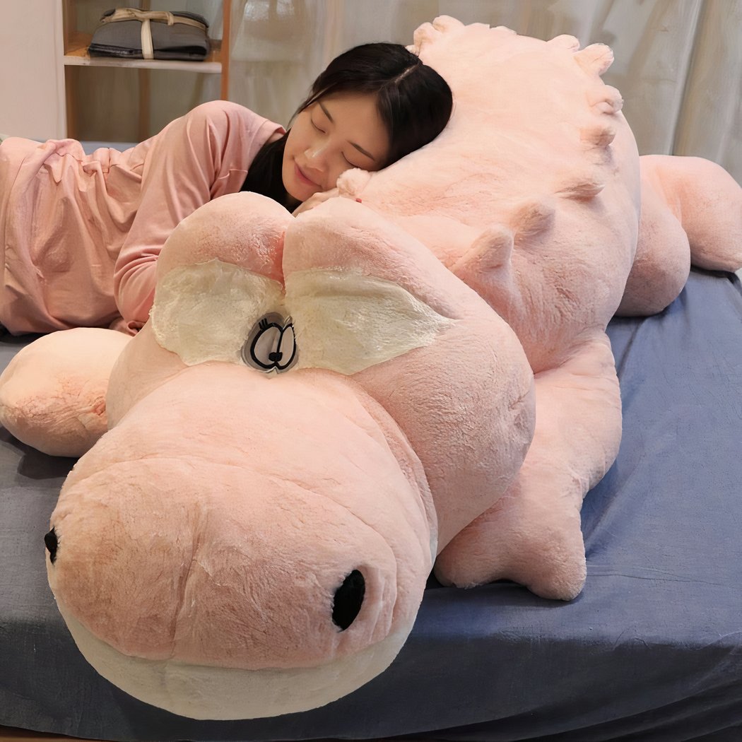 Peluche Crocodile géant rose