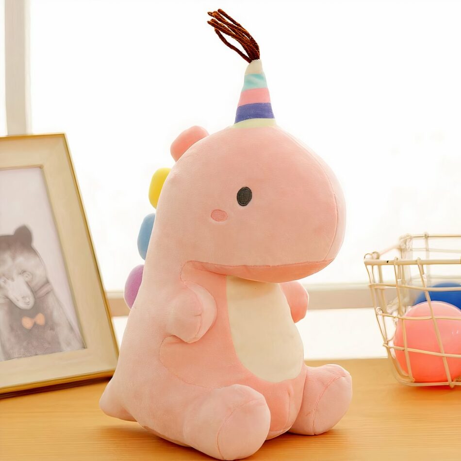 Peluche Dinosaure avec queue colorée