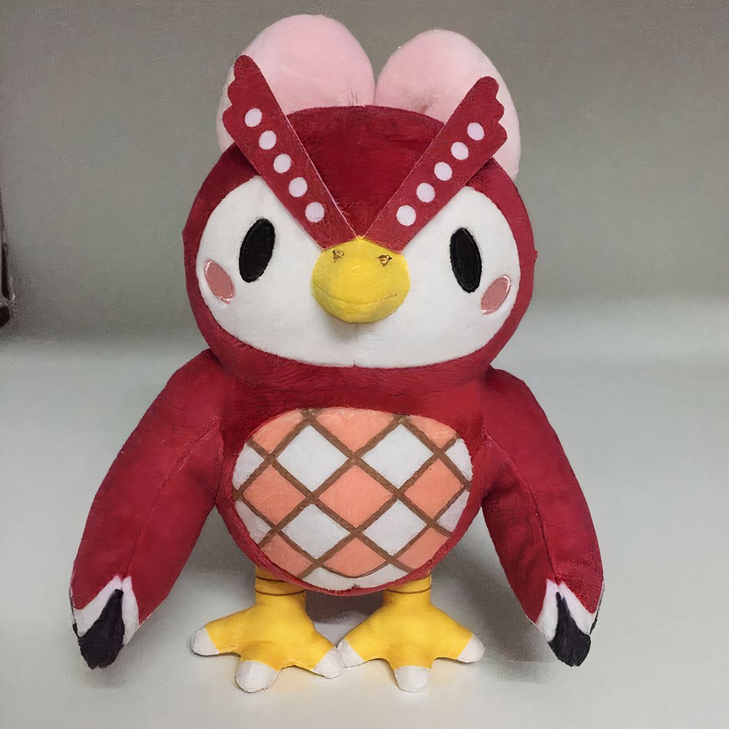 Peluche Hibou bordeaux