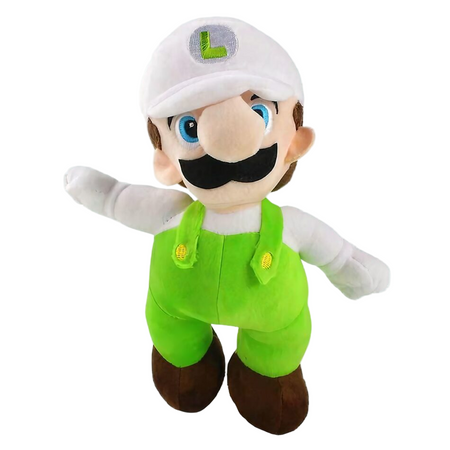 Peluche Luigi tenue blanche et verte