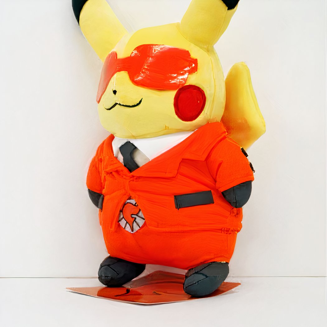 Peluche Pikachu avec costume rouge