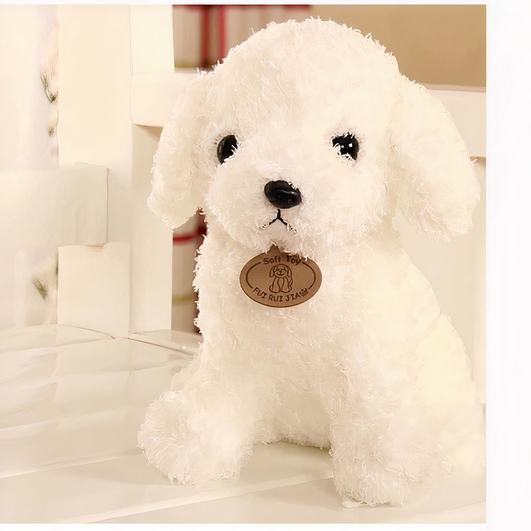 Peluche caniche blanc