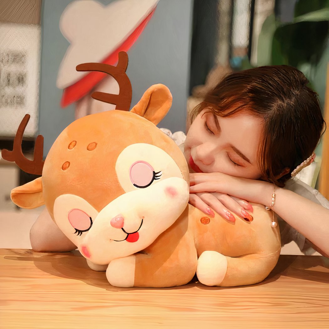 Peluche cerf endormie